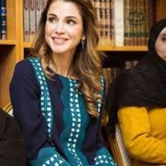 Tory Burch Navy Blue Green and White Silk Blouse - Picture 2 of 14